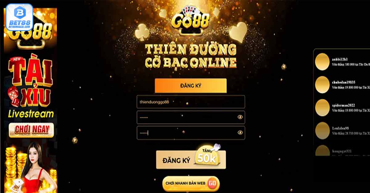 Đăng ký – đăng nhập Go888